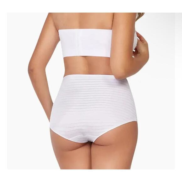 CURVEEZ Daily Striped Briefs White 3XL - Picture 2 of 6